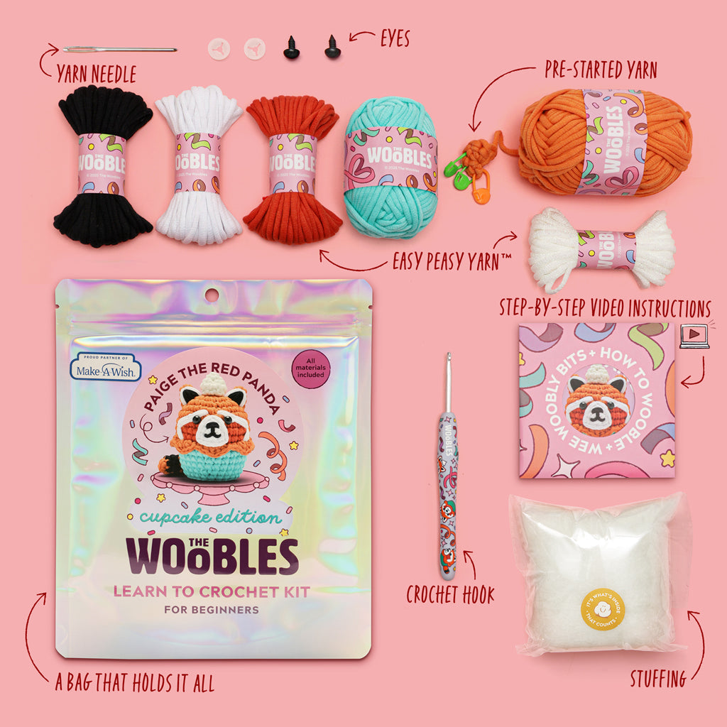 Kibakids - Paige the Red Panda: Cupcake Edition Crochet Kit