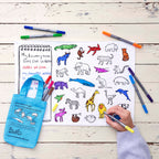 Kibakids - World Map Reusable Colour-In Placemat for Kids
