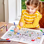 Kibakids - Dinosaur Reusable Colour-In Placemat for Kids