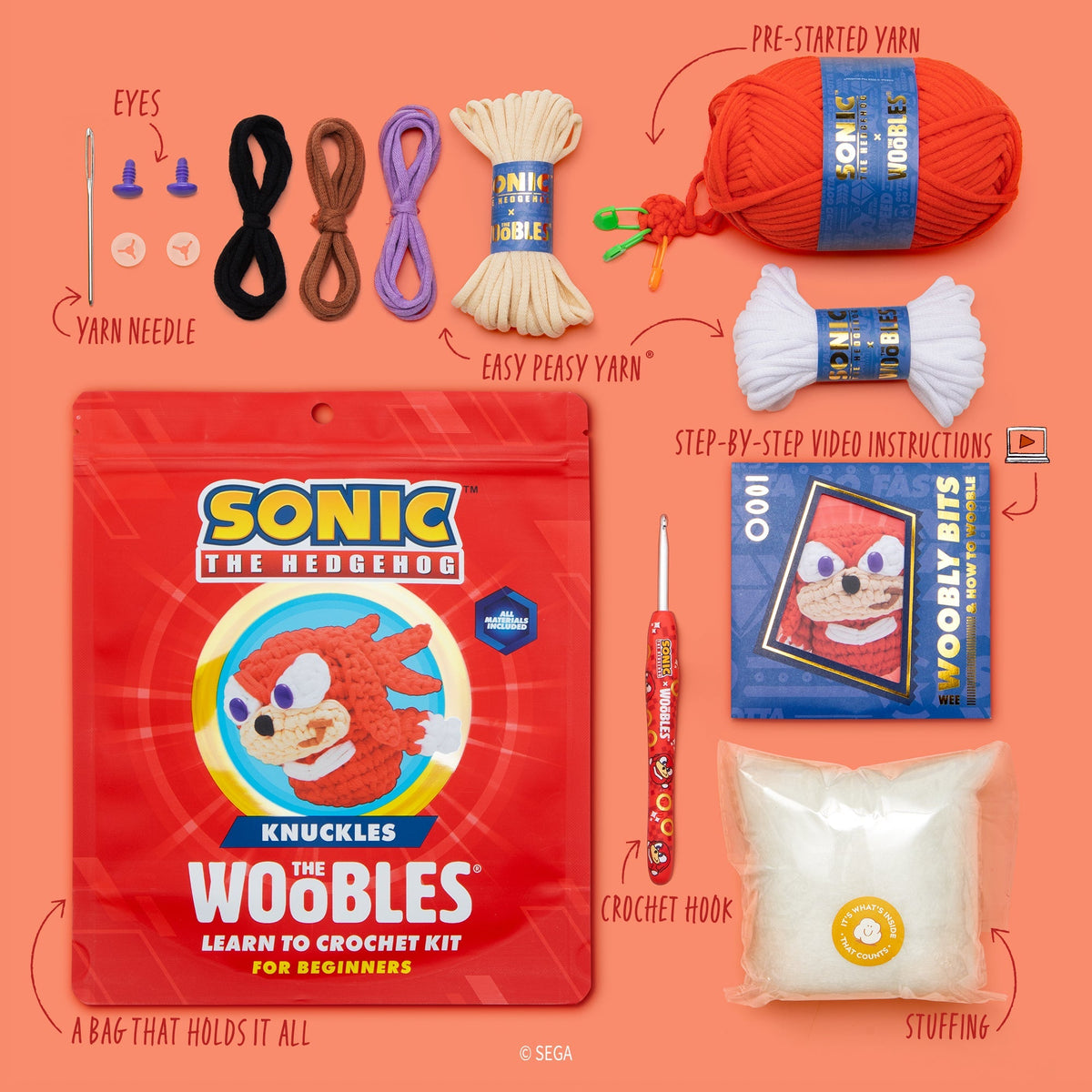 Kibakids - Knuckles Crochet Kit