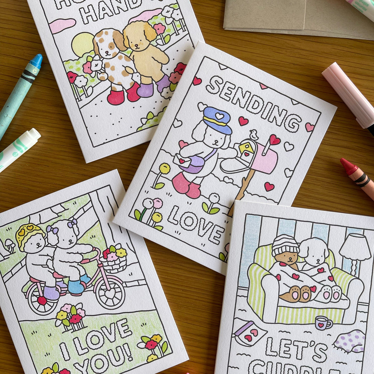 Kibakids - Sending Love Coloring Card