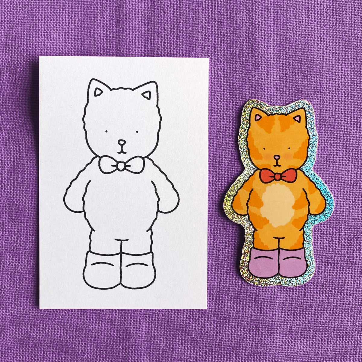 Kibakids - Dr. Parmesan Glitter Sticker + Info Card