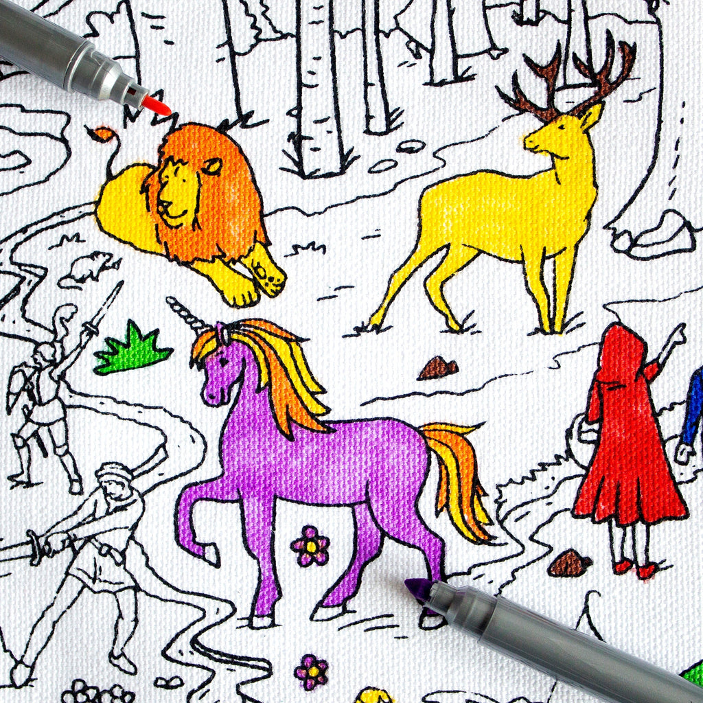 Kibakids - Fairytales & Legends Reusable Colour-In Placemat for Kids