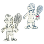 Kibakids - Sports Series: Girl Tennis Player with Racket Coloring Set