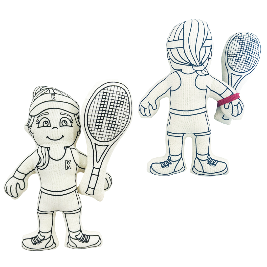 Kibakids - Sports Series: Girl Tennis Player with Racket Coloring Set