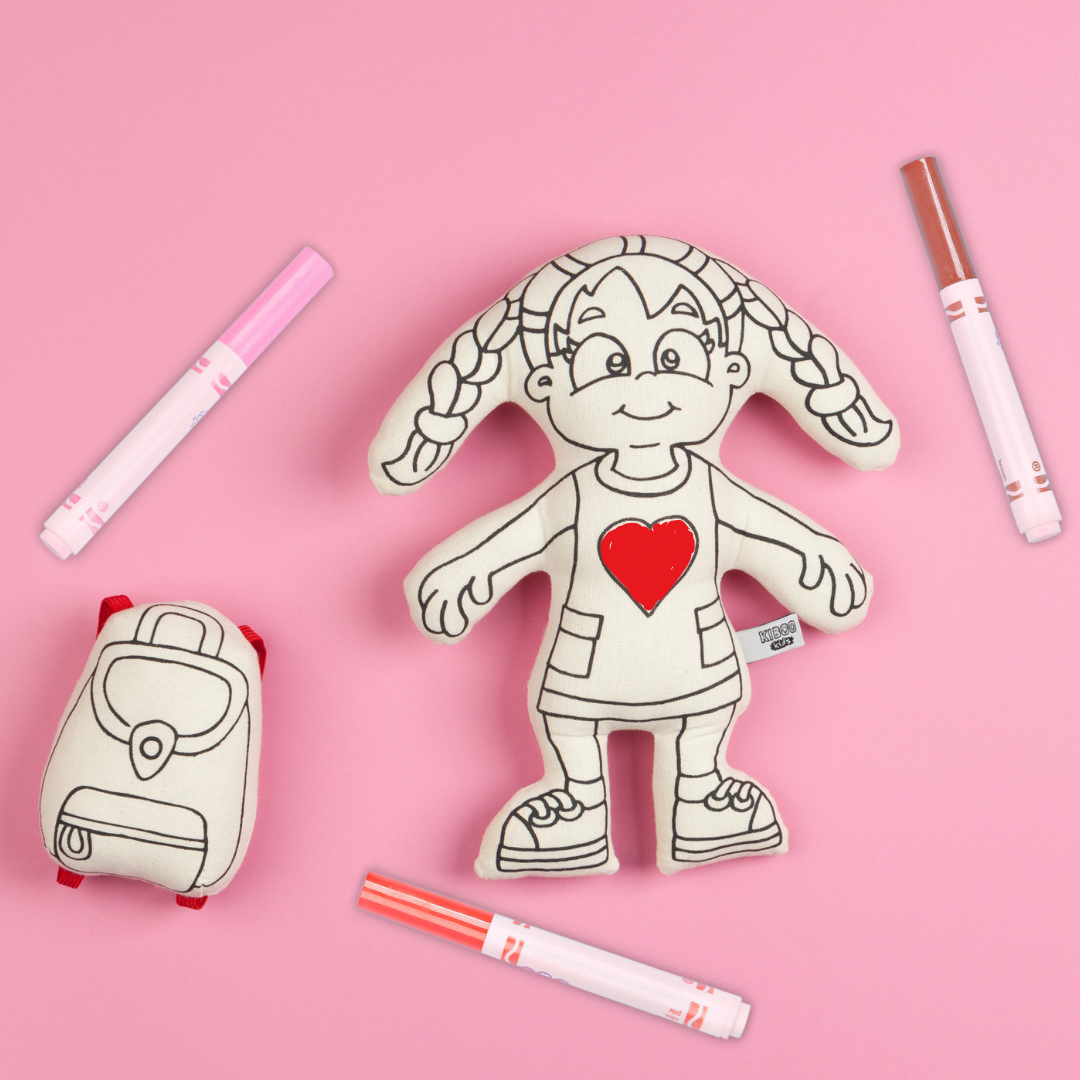 Kibakids - Girl with Braids Coloring Set