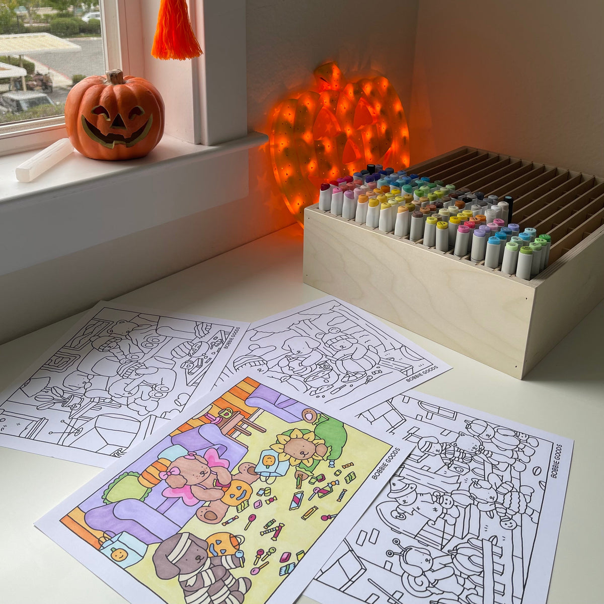 Kibakids - Digital Download • October Coloring Pages