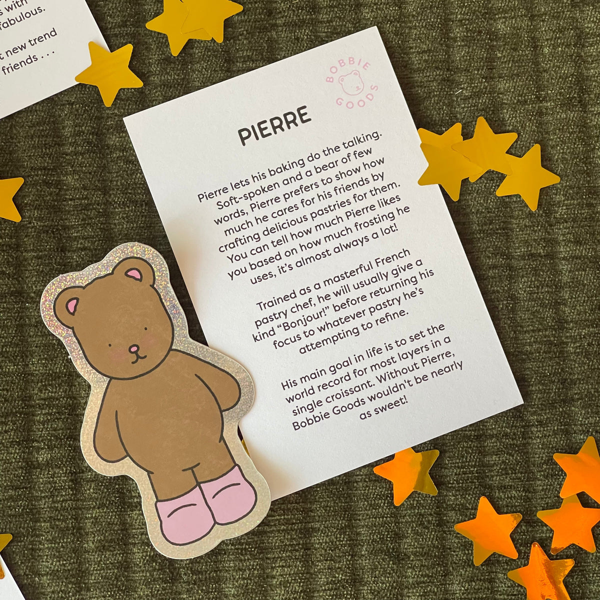 Kibakids - Pierre Glitter Sticker + Info Card