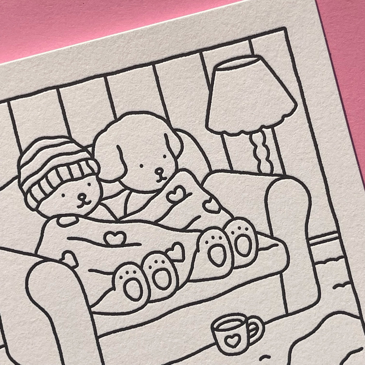 Kibakids - Let's Cuddle Coloring Card
