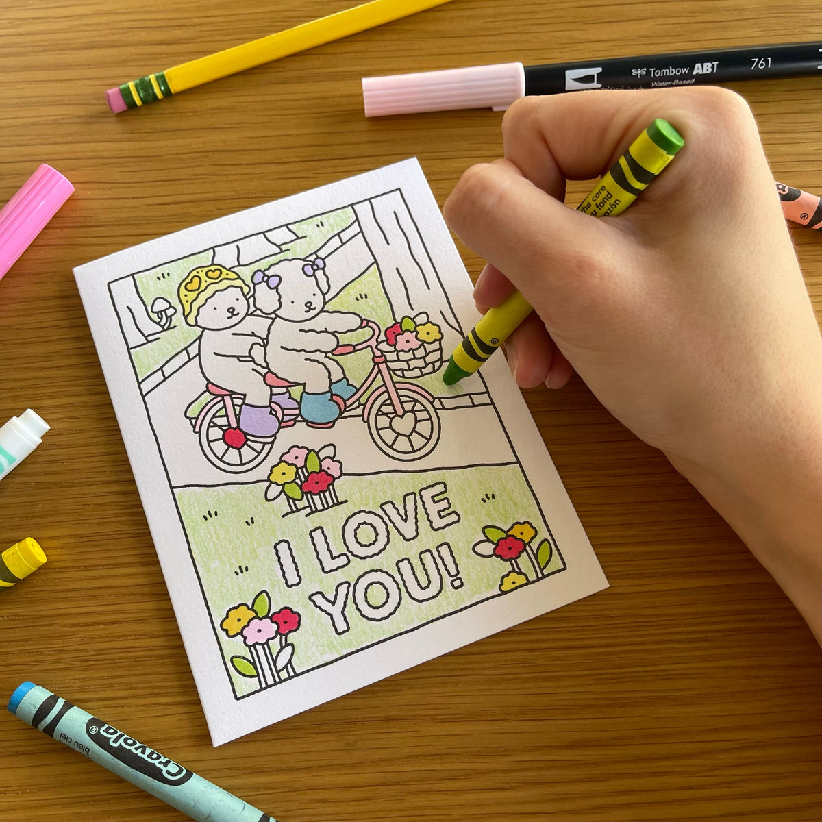 Kibakids - I Love You! Coloring Card