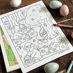 Kibakids - Digital Download • Egg Hunt Coloring Page