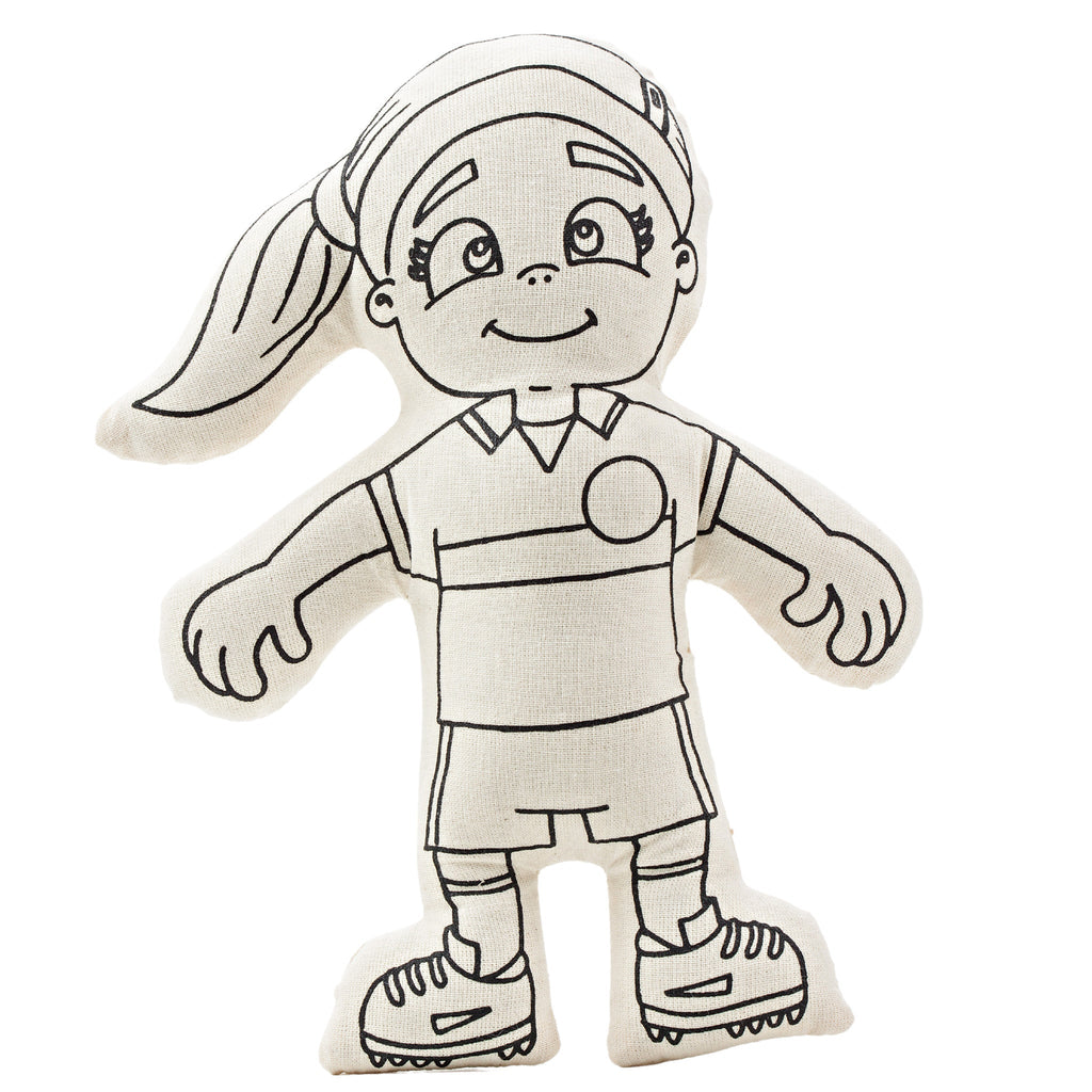 Kibakids - Sports Series: Soccer Girl with Ponytail Coloring Set