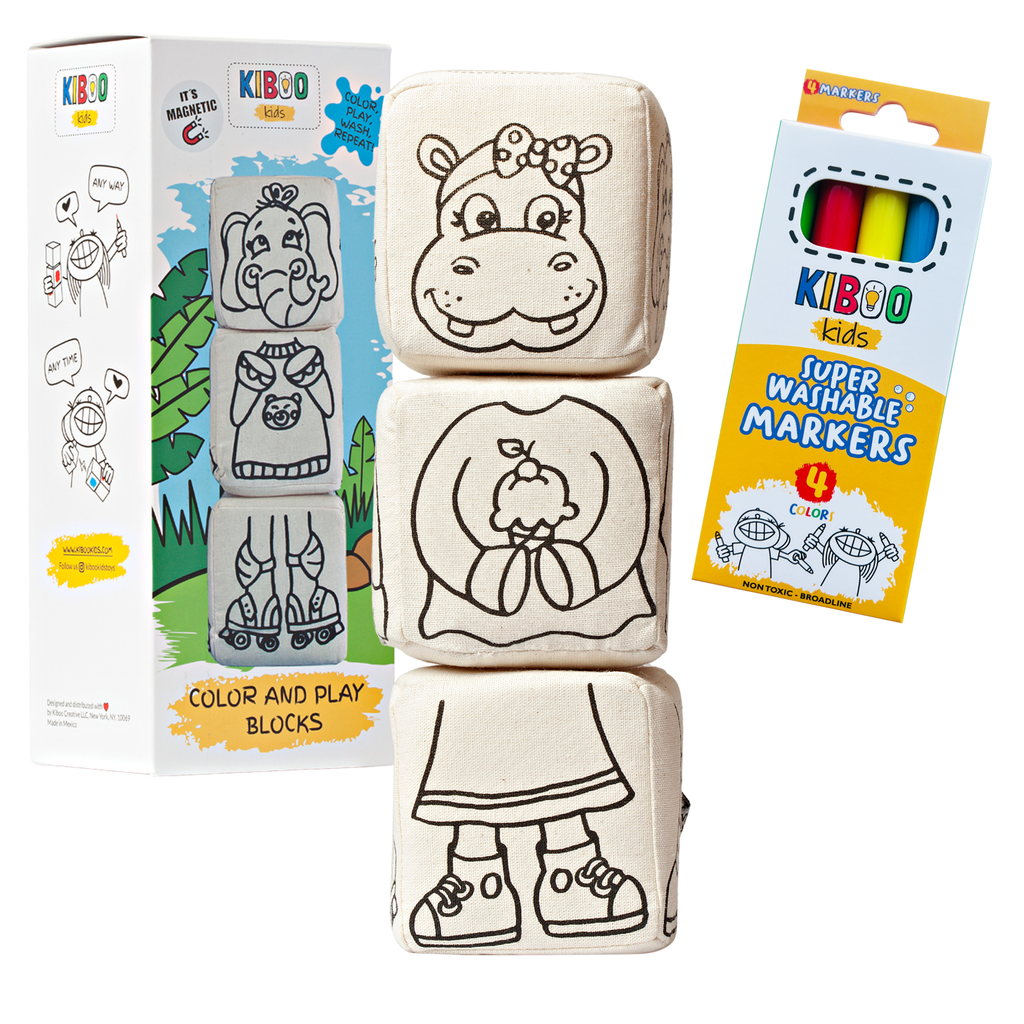 Kibakids - Magnetic Blocks: Animal Coloring Set
