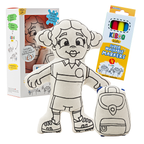 Kibakids - Sports Series: Soccer Girl with Pigtails Coloring Set