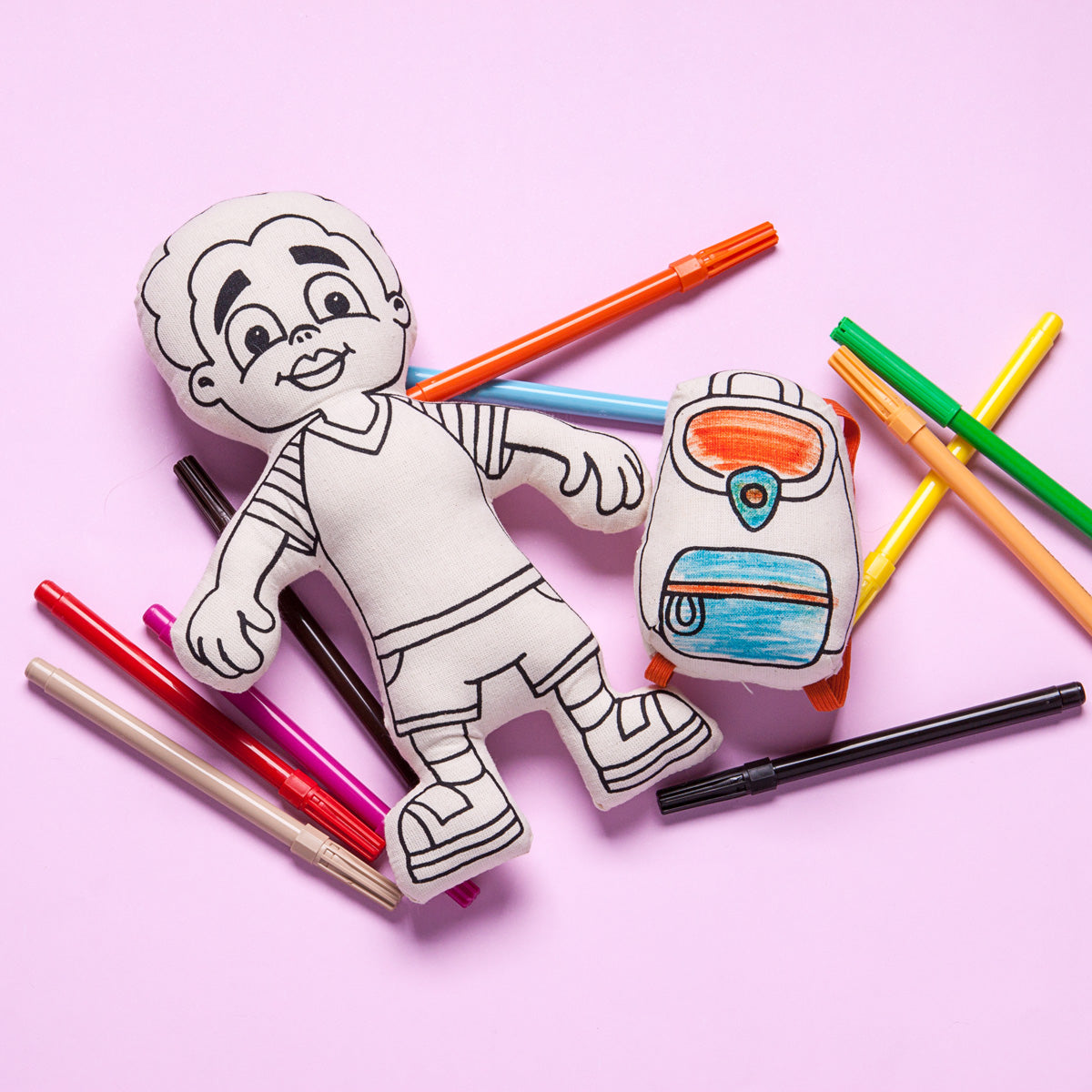 Kibakids - Boy with Striped T-Shirt Coloring Set