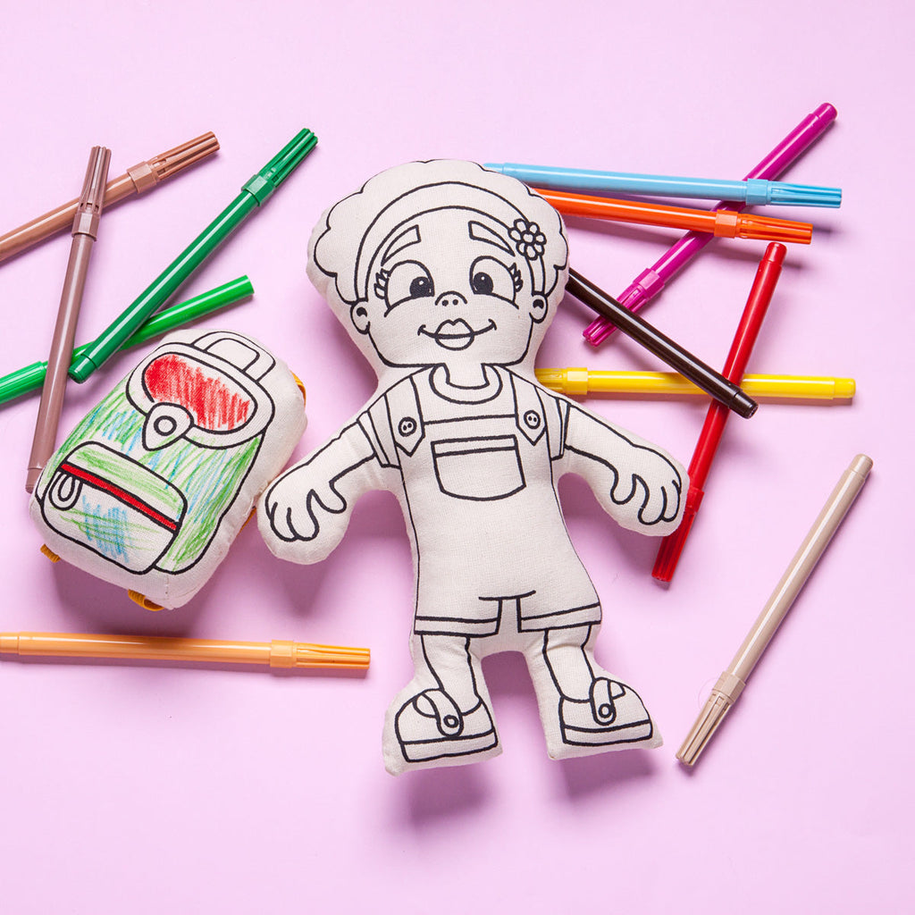 Kibakids - Girl with Flower Headband Coloring Set