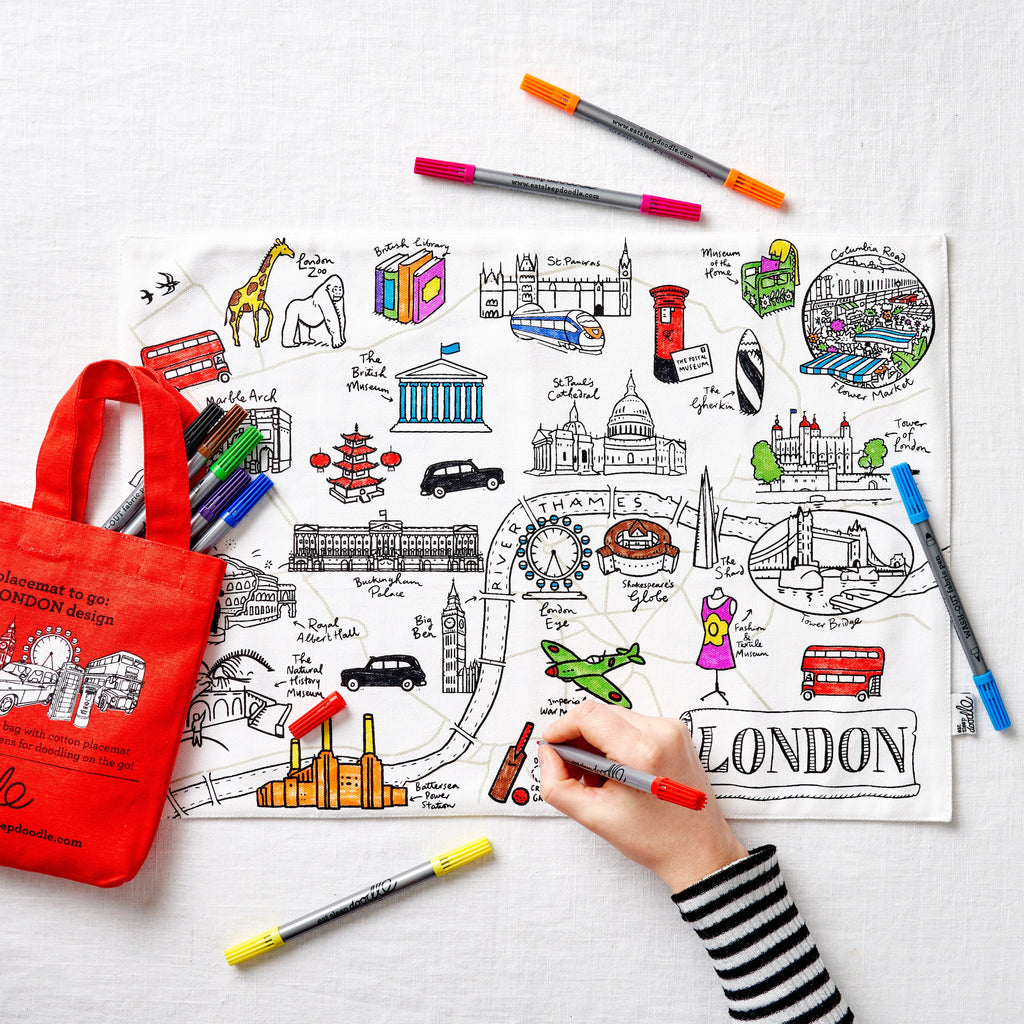 Kibakids - London placemat to go - party pack of 10