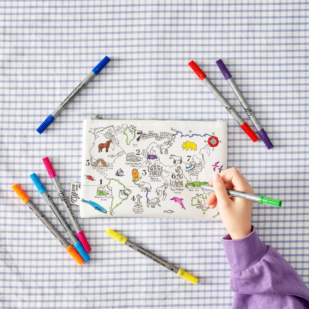 Kibakids - world map pencil case - party pack of 10