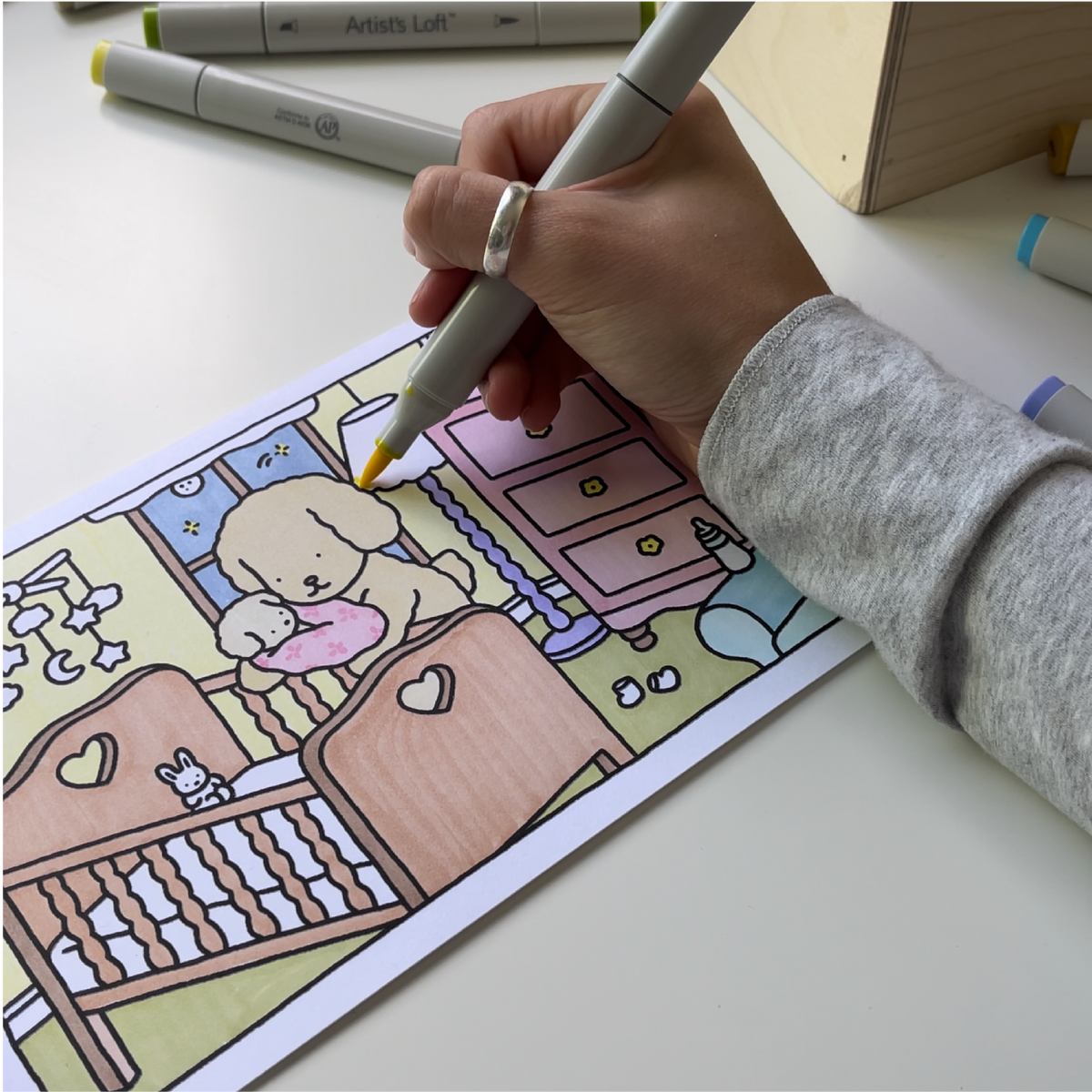 Kibakids - Digital Download • Nursery Coloring Card