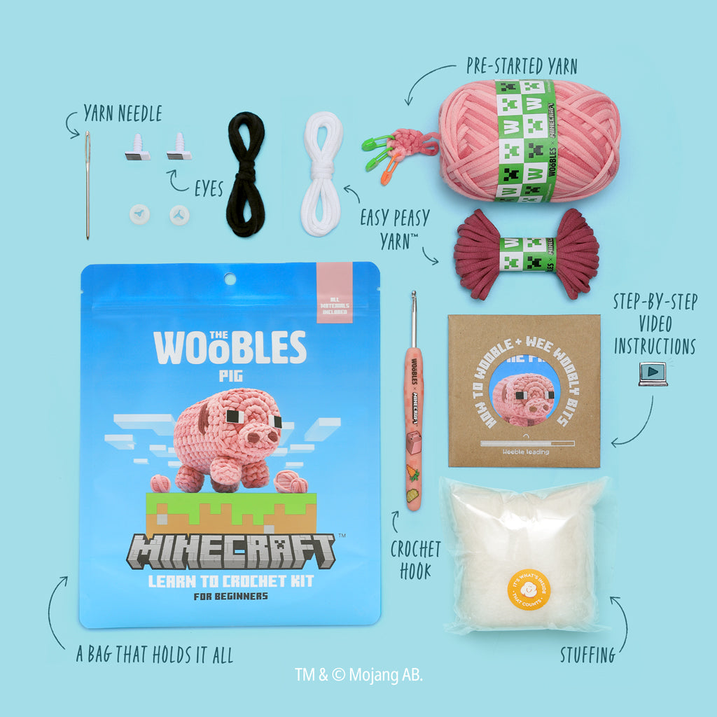 Kibakids - Minecraft Pig Crochet Kit