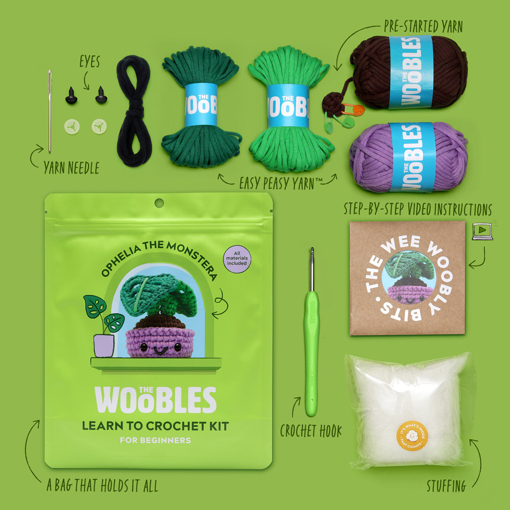 Kibakids - Ophelia the Monstera Plant Crochet Kit