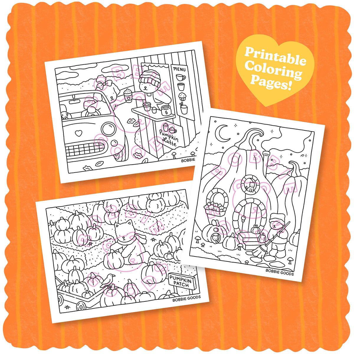 Kibakids - Digital Download • Pumpkin Coloring Pages