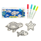 Kibakids - Sea Life Trio Coloring Set - Starfish, Turtle & Fish