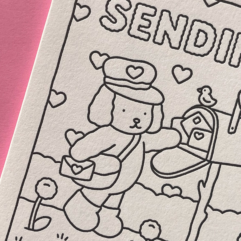 Kibakids - Sending Love Coloring Card