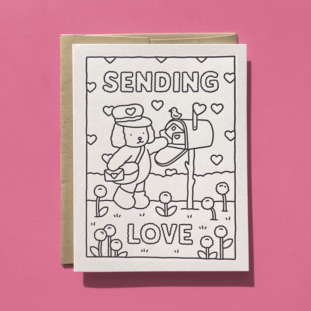 Kibakids - Sending Love Coloring Card