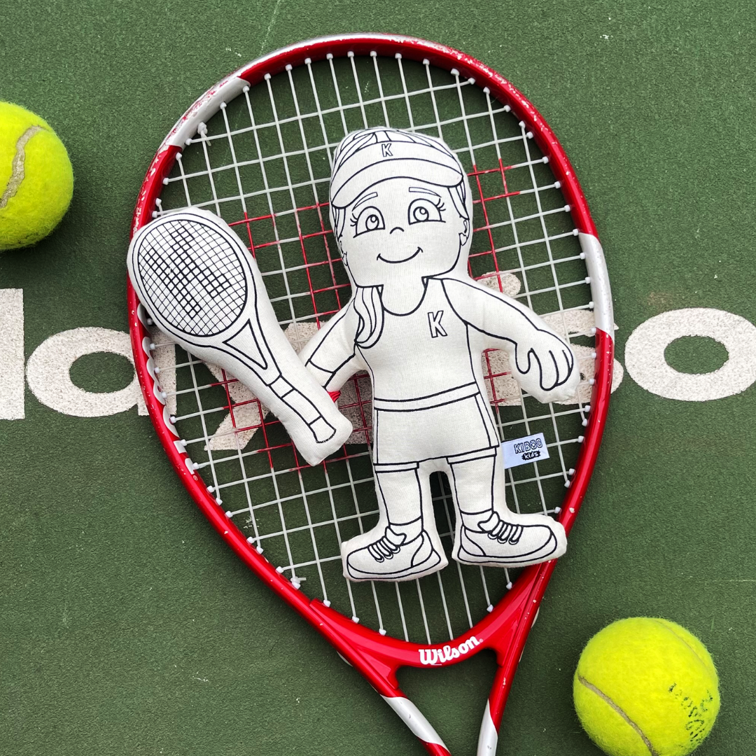 Kibakids - Sports Series: Girl Tennis Player with Racket Coloring Set