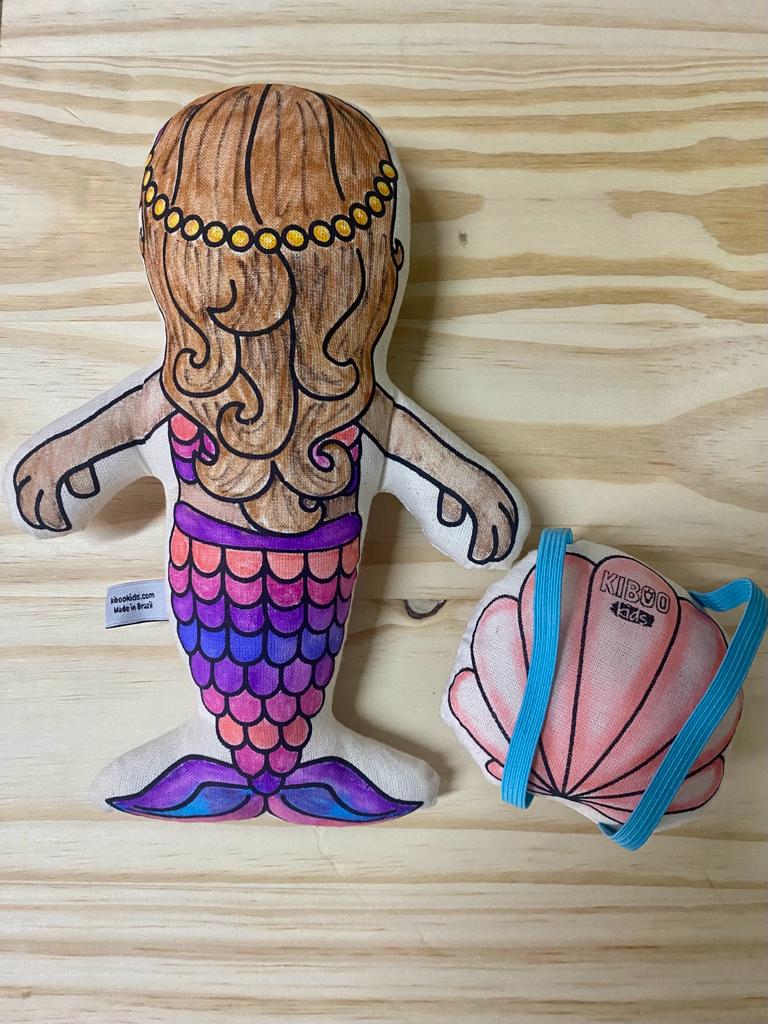 Kibakids - Mermaid with Shell Backpack Coloring Set
