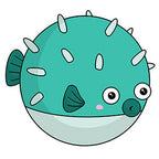 Kibakids - Mini Kibakids Teal Pufferfish