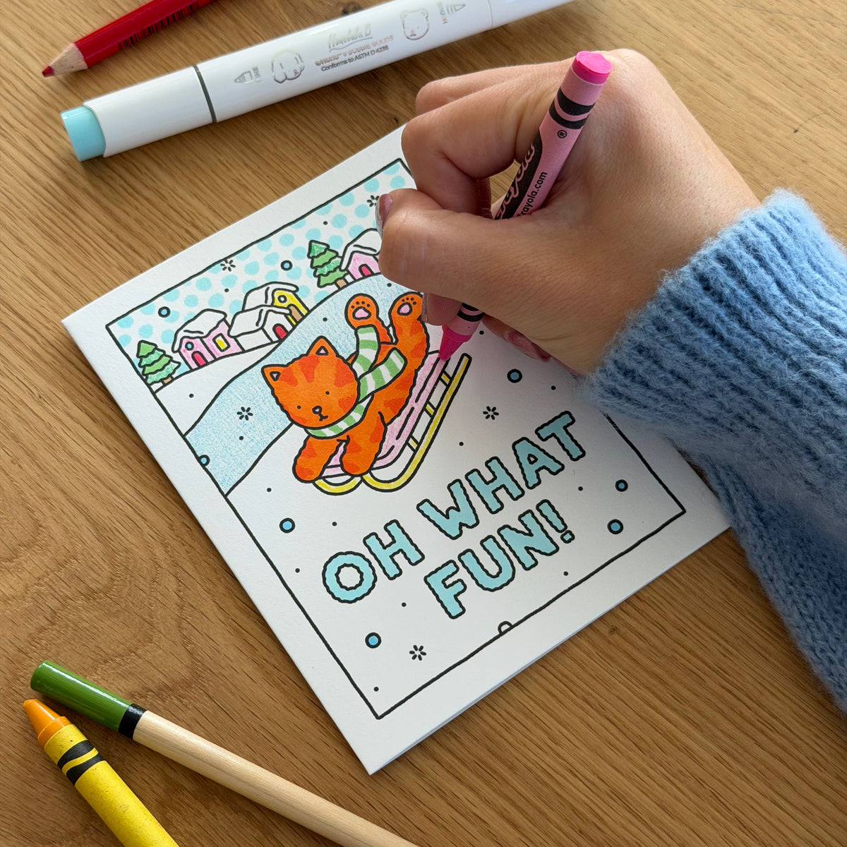 Kibakids - Oh What Fun! Coloring Card
