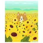 Kibakids - Sunflower Corgi Jigsaw Puzzle