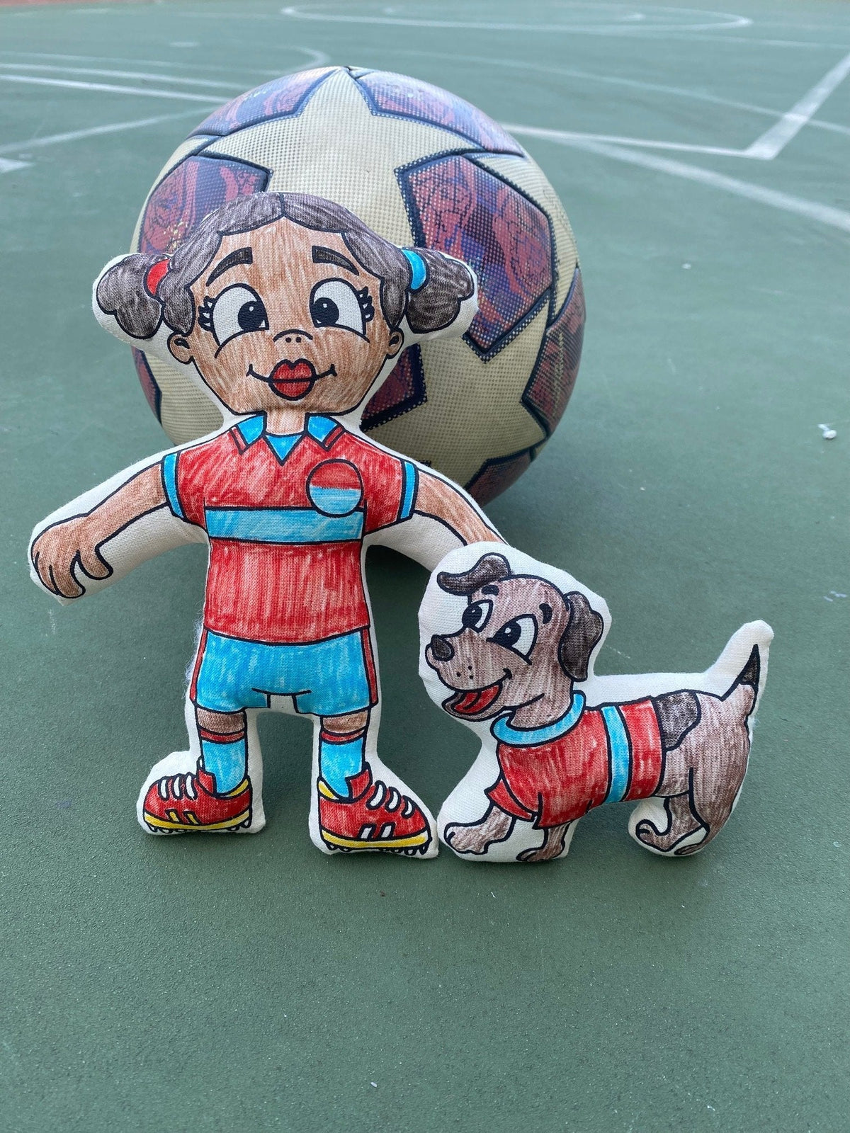 Kibakids - Sports Series: Soccer Girl with Pigtails Coloring Set