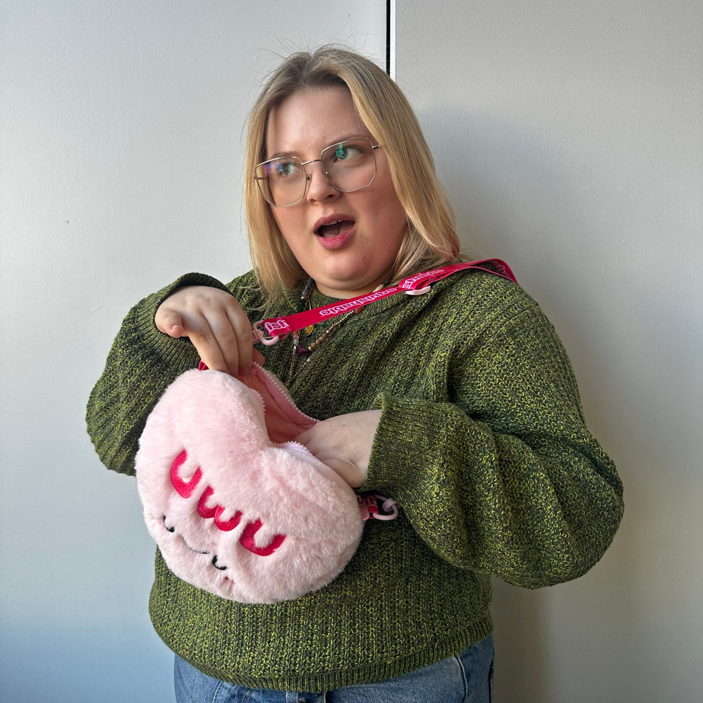 Kibakids - Kibakids Fuzzy Candy Heart UWU Crossbody Bag