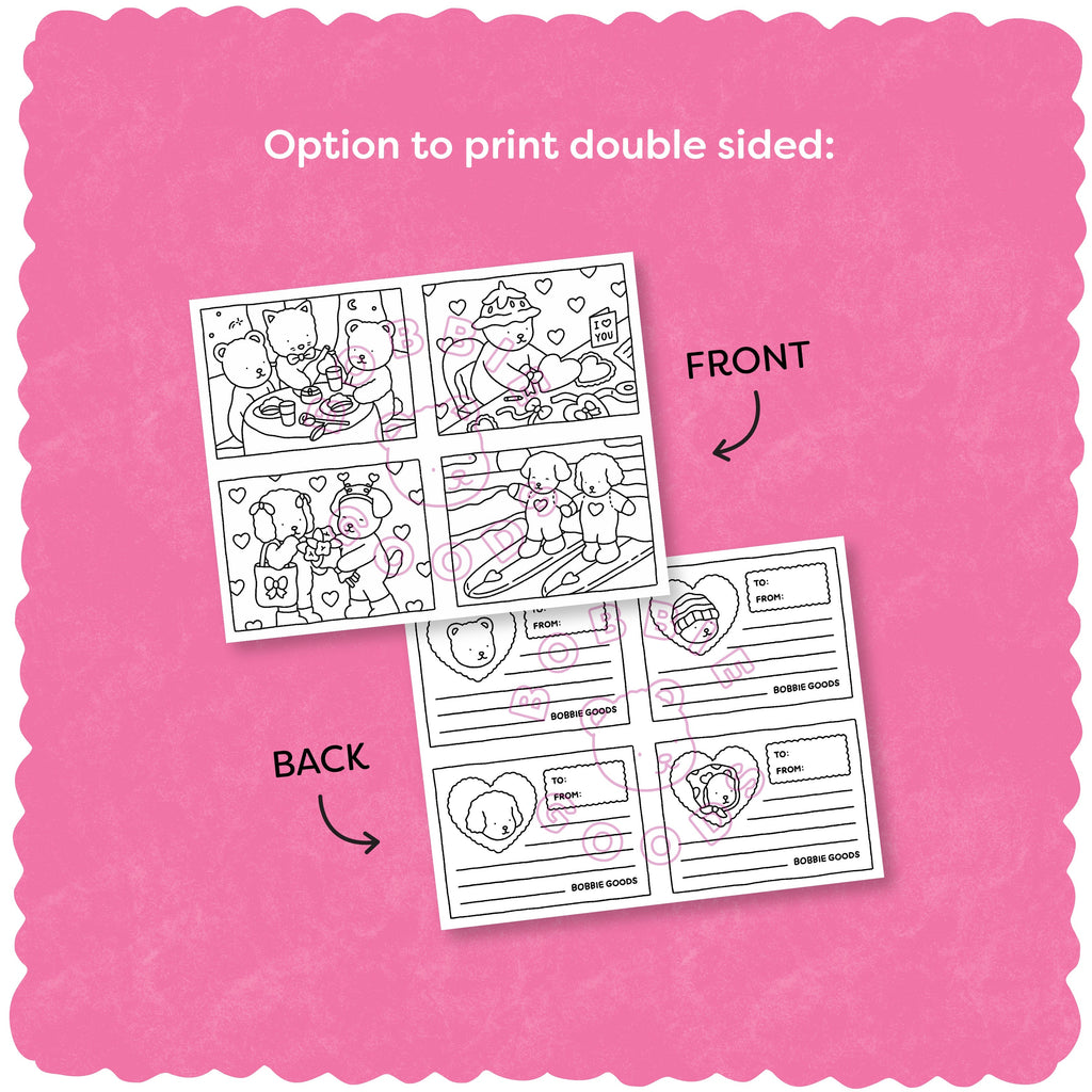 Kibakids - Digital Download • Valentine Coloring Cards